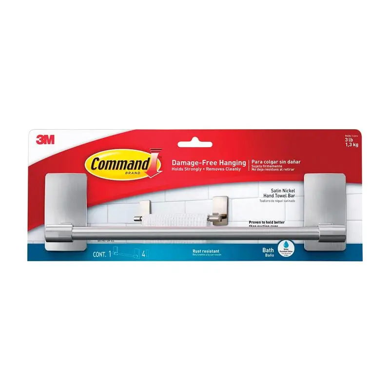 U-Shaped Adhesive Strip Removable Hook, 11.75 in. Medium Plastic, 3lbs Max Capacity (Command 5000492) - Smooth Space-Saving Organiser for Home & Bathroom Supplies, Removable Hooks
