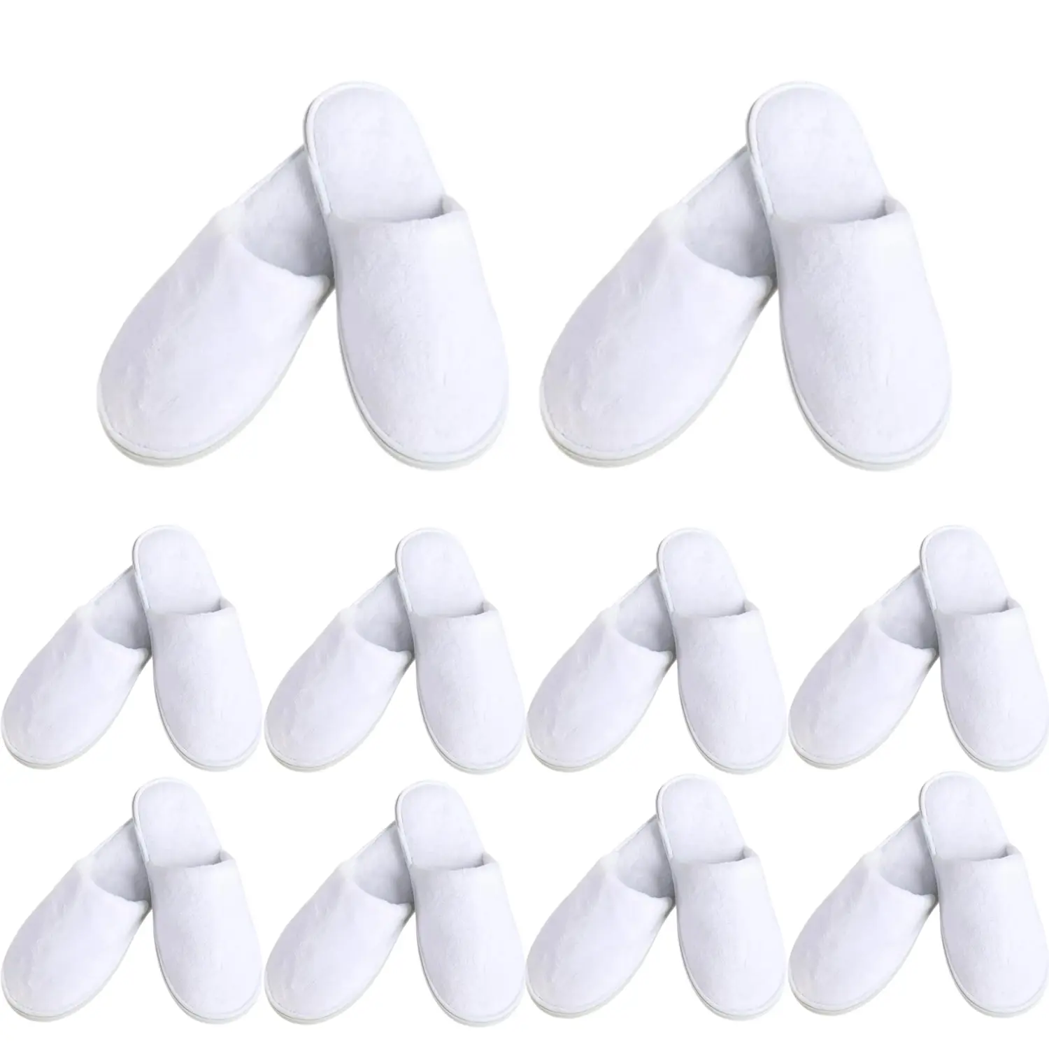 10 Pairs Disposable Guest Slippers, One Size Slippers | Unisex Bulk Pack Slippers, Individually Wrapped, Machine Washable, Lightweight & Portable For Home, Hotel, Spa And Travel - Home Improvement.