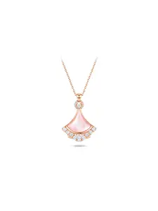 Luxem Fan Shell Skirt Cubic Zirconia Necklace Hypoallergenic Elegant Sparkle Jewelry Gift for Women Fashion Pendant Necklace