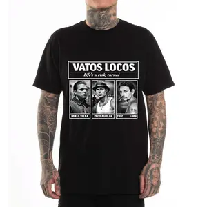 VATOS LOCOS FOREVER HONOR Unisex Oversized Short-Sleeve Sports T-Shirt - Chicanos Cholo Mexican Style Streetwear, Casual Cotton Basic Top