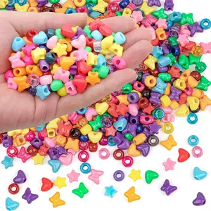 900 Pcs Pony Beads Shapes for Bracelet,Jewelry Making,Friendship Bracelets Colourful Plastic 6x9mm Multi-Colored Fall Beads for DIY Bracelet Necklace Party Decoration Supplies