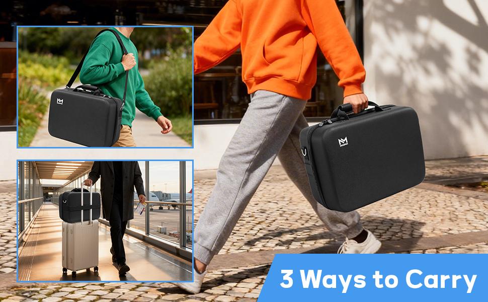 PS5 Carrying Case, Hard Shell Travel Bag for PS5 Slim & Standard, Waterproof Shockproof Portable Storage for PS5 Console, Controllers, Headset, Game Discs & Accessories, Essential Gift for Gamers