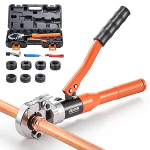 fathersdaygift  VEVOR Copper Pipe Crimping Tool, Hydraulic Driven Pro Press Tool with 1/2, 3/4, 1 Jaws for Copper Tube 3/8, 1/2, 5/8, 3/4, 1 Jaws for ASTM F1807 PEX Pipe Copper Ring - with Carrying Case