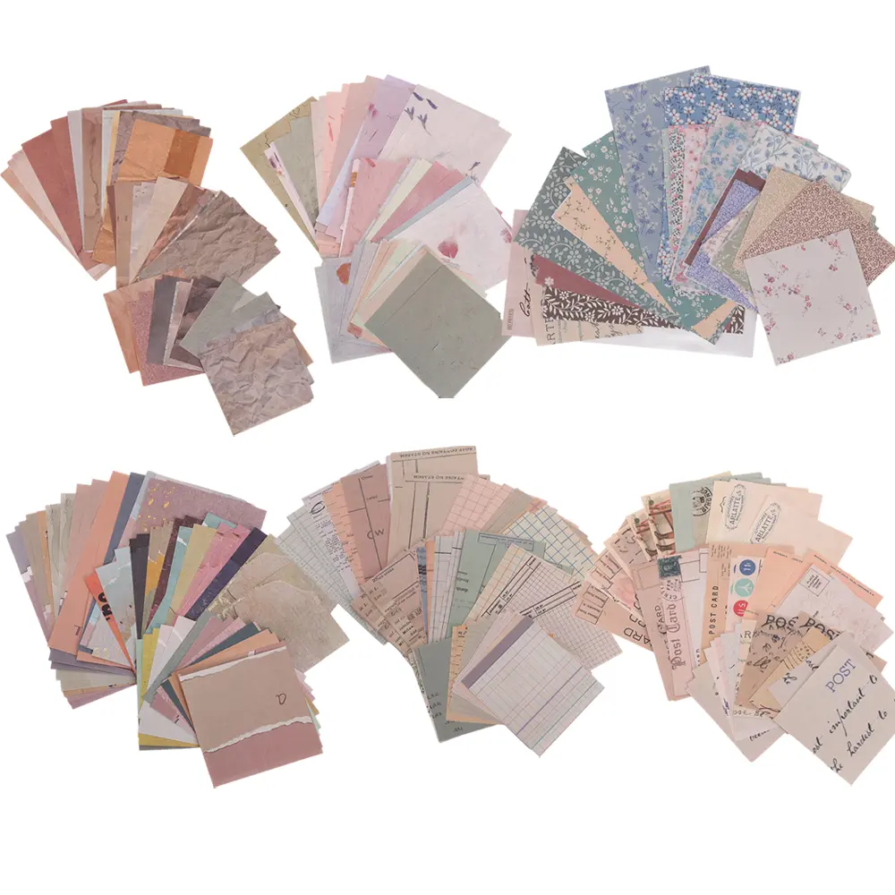 Vintage Aesthetic Paper Sheets (360 Pcs, 6 Themes) - Smooth-Writing Scrapbook Supplies for Journaling, Crafting Uses