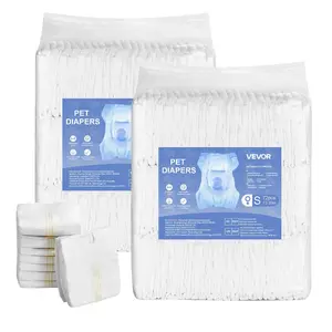fathersdaygift  VEVOR Disposable Male Dog Diapers, Super Absorbent Male Dog Wraps, 360 Leak - Proof Belly Bands with Wetness Indicator for Doggies in Heat, Training, Incontinence - S, 96 Count (2 Packs of 48)VEVOR Super Brand Day