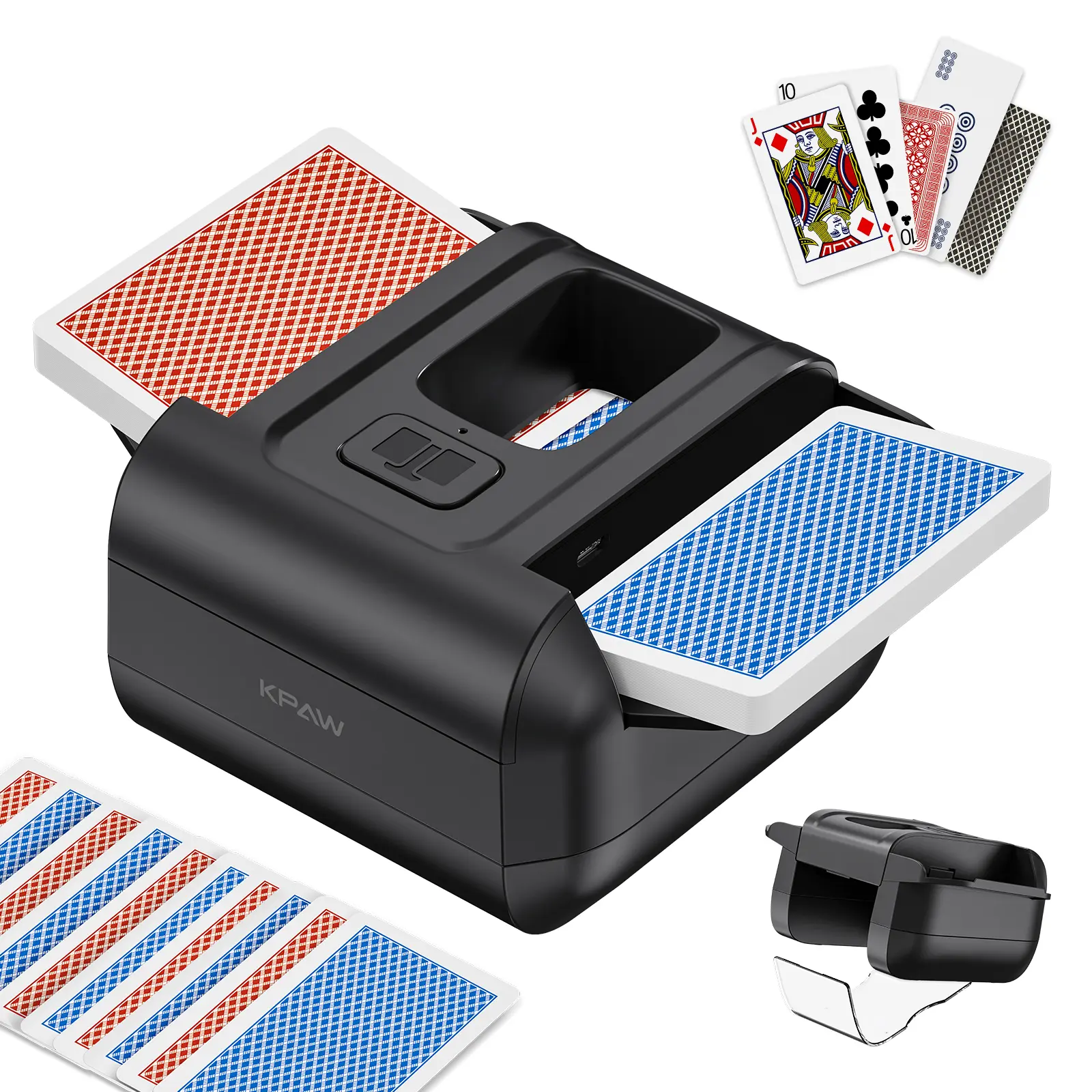 Shuffler 2 Deck, Rechargeable Automatic  Shuffler with Dual Modes, Low Noise Portable Shuffler-Compatible with Poker, UNO, Bridge, Texas, Phase 10,   for Family A2 kids angel number