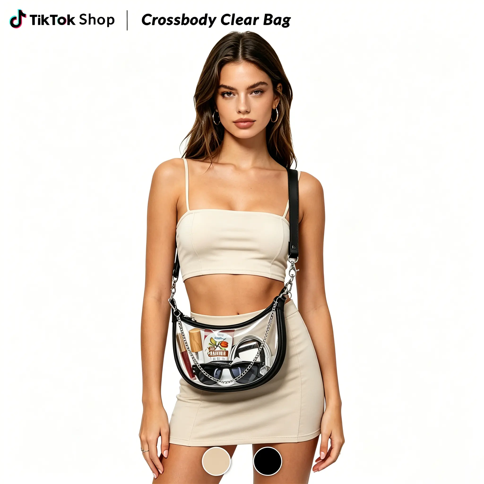 Clear Bag for Stadium Events Clear Handbags Purses for Sports Fans Transparent Crossbody Bag for Concerts Festivals