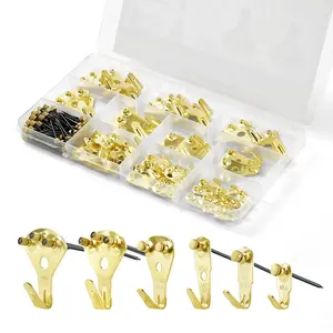 130 Pcs Picture Frame Hangers With Nails, Metal Photo Hanging Kit For Wall Display, Supports 10 To 100 Pounds, Includes Hooks, Nails, And Mounting Hardware For Frames, Gallery Walls, And Multi Size Photo Displays