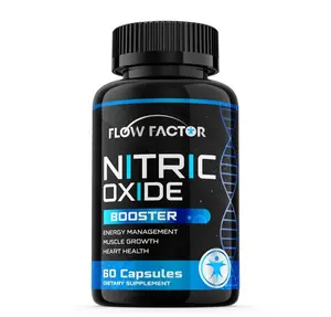 Flow Factor Nitric Oxide Booster - Premium L-Arginine & Citrulline Complex for Muscle Pump, Energy & Heart Health (60 Capsules)