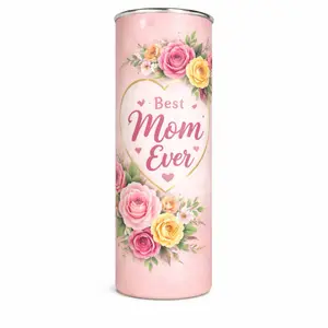 Mother's Day Cup - Best Mom Ever Design Floral Pink Drinkware Bottle for Special Occasions