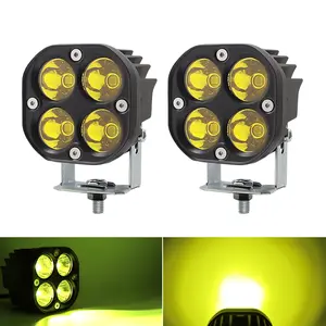 LED Combo Yellow Pods Lights 2Pcs 3Inch 40W Waterproof Yellow Driving OffRoad Fog Work lamp For Wrangler Offroad 4X4 Auto Car Jeep Truck ATV UTV Boat Motorcycle