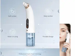 Professional Hydra Facial Device, Bubble Deep Cleansing Blackhead Remover for Pore Care, Removes Impurities, Hydrates & Refines Skin, Adjustable Suction Levels, USB Rechargeable Portable Skincare Tool
