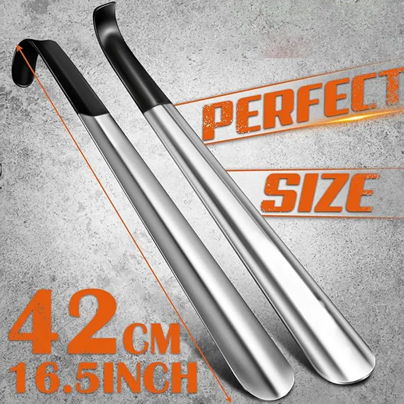 42cm Premium Long-Handled Shoe Horn, No Bending Over Easy Shoe Wear, Durable Shoe Helper, for Sneakers Boots Dress Shoes, Ideal for Elderly Pregnant, Must Have Household Tool