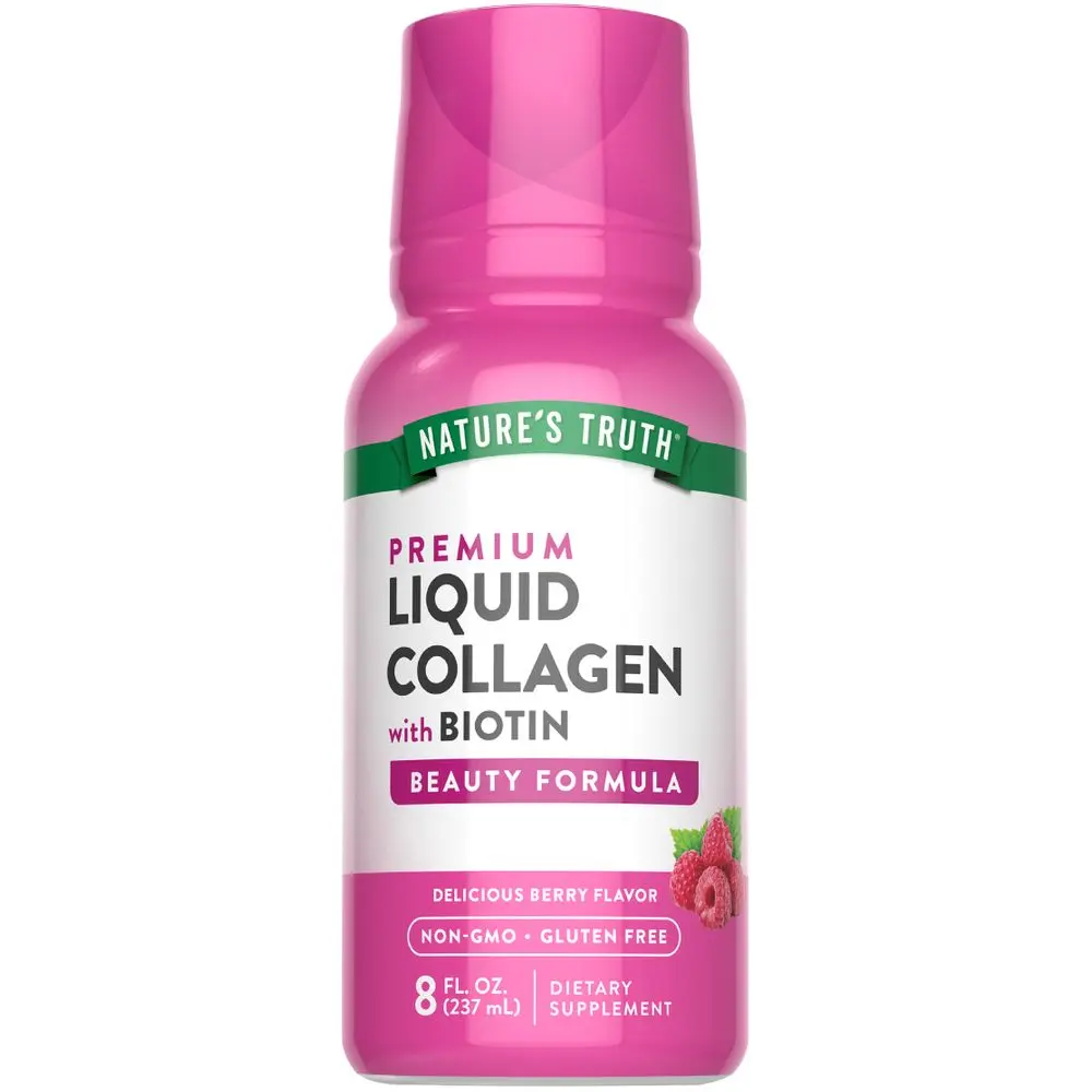 Collagen Peptides Liquid with Biotin | Type 1 & 3 | Berry Flavor | 8 fl oz | Non-GMO & Gluten Free