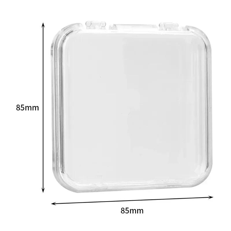2Pcs Square Nail Storage Box Portable Acrylic Transparent Container Jewelry Earring Rings Bracelet Badge Nail Packaging Case