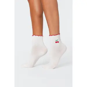 Contrast Frilly Socks Contrast Frilly Socks