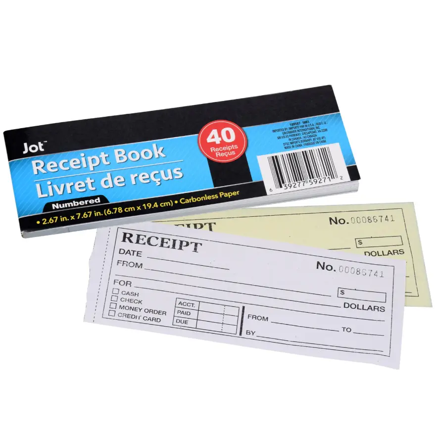 Jot Receipt Book, 40 Carbonless Receipts