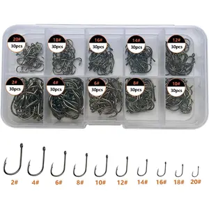 300 count/ 500 count/ 1000 count Small Fishing Hooks, 10 Different Sizes  Fish Hook Set for Freshwater
