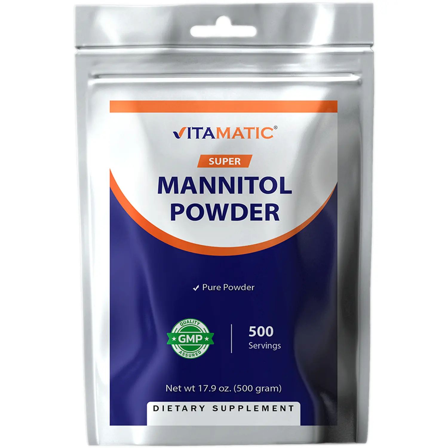 Vitamatic Mannitol Powder - Sweetener, Sugar Substitute, Natural & Gluten Free, 1000 mg per Servings, 500 Servings, 500 Gram Vitamatic Mannitol Powder - Sweetener, Sugar Substitute, Natural & Gluten Free, 1000 mg per Servings, 500 Servings, 500 Gram