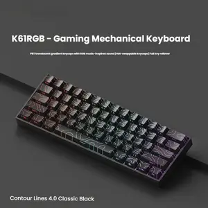 K61 60% Lighted Mechanical Keyboard Wired Version, 16m RGB Backlight Mini Compact Design, Hot Swappable, Gaming and Office Use, PC Laptop Universal, LED Backlit Keyboard