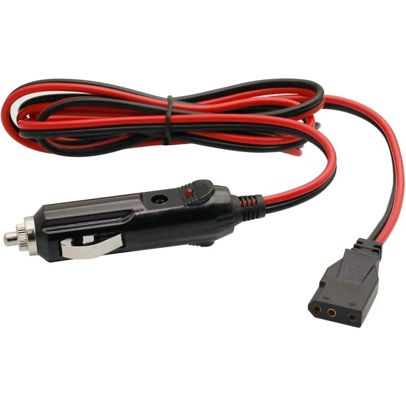 Durable 1.5m CB Radio Power Cord Cable, 3-Pin Plug, 2-Wire 16-Gauge Heavy Duty Copper Wire, 12V Cigarette Lighter Plug Socket for CB Ham Radios