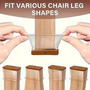 Transparent furniture leg protection cover with felt noise reduction cover - Heavy-duty anti-stain square chair and stool legs, suitable for wooden, metal and glass tables - anti-scratch design Easy to install Hardware Home