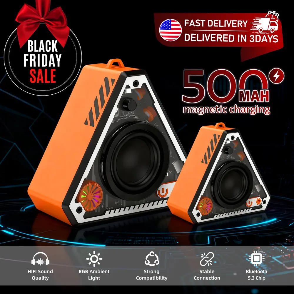 Mecha Bluetooth Speaker with Colorful LED Lights - Portable Waterproof Wireless Subwoofer, Rechargeable Audio System for Outdoor & Home Music Nights, Bluetooth Speakers, Wireless Speakers