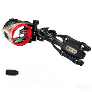 Micro Adjustable 5-Pin Bow Sight with 0.019" Fiber Optics & Built-in Hunting Sight Light for Compound Bows - Precision Aiming for Low-Light Conditions