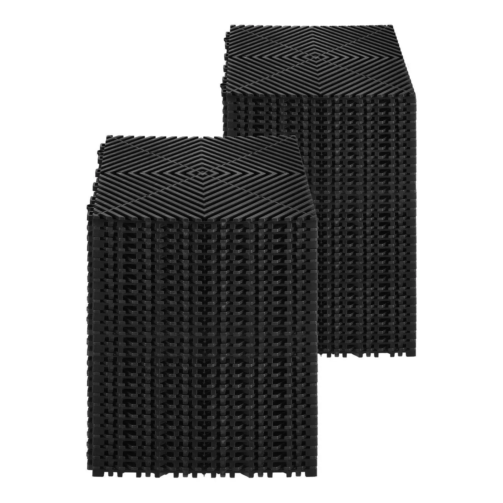 【Summerfinds】VEVOR PP Plastic Modular Interlocking Mat, 12"x12" Tile with Drainage Focus for Car Floor Mats, Gardens, Garage Floors, Wet Areas, Car Repair Shops
