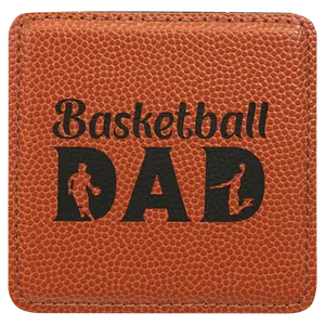 Square Basketball Leatherette Coaster 4"x4"