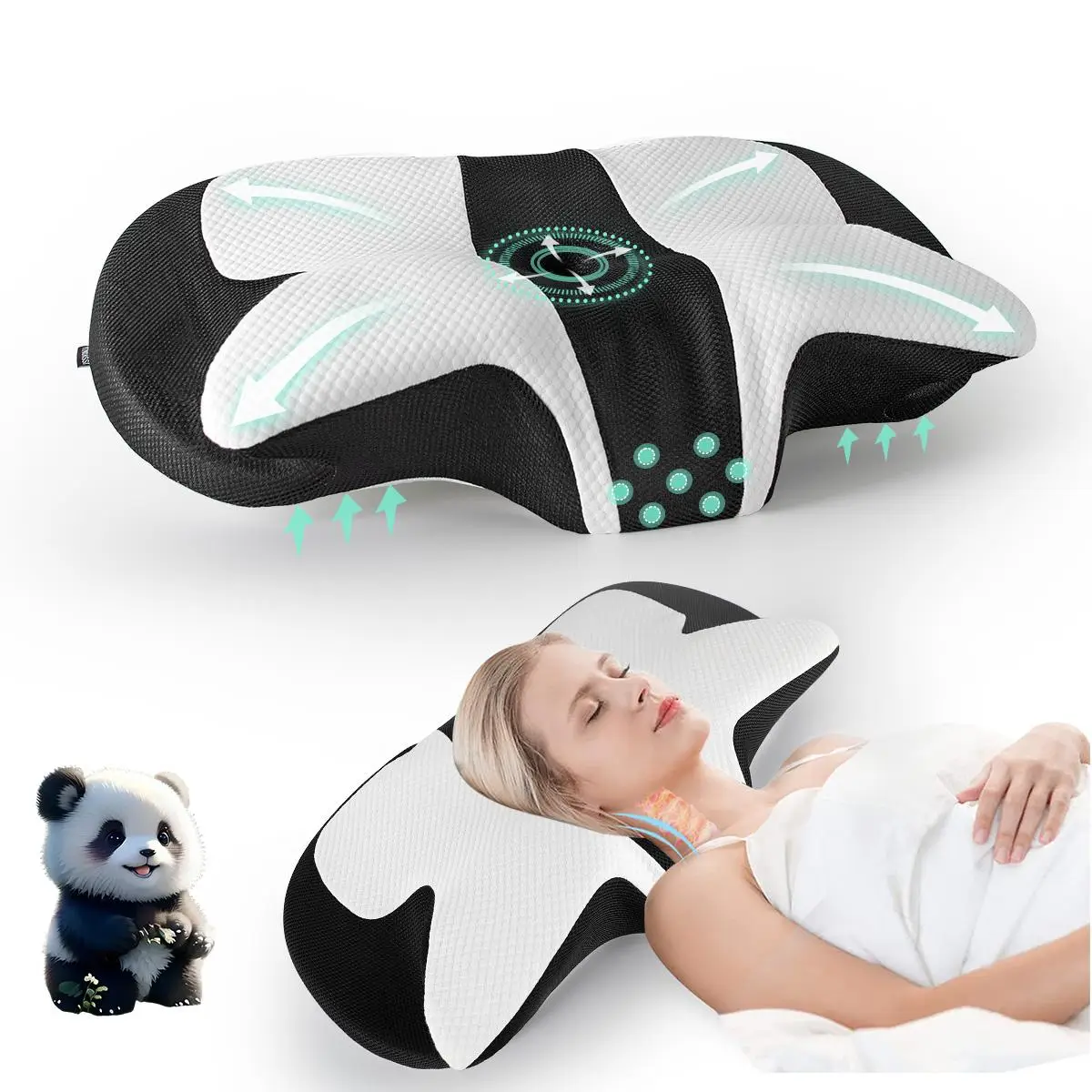 Penguin Pillow, 1 Count Multipurpose Soft & Comfortable Pillow, Multifunctional Pillow for Sleeping, Bedding Supplies for Home & Travel, Bedroom Acce