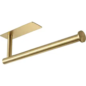 Square Round Plastic No-Drill Cabinet Kitchen Paper Towel Holder, Wall-Mounted Toilet Roll Dispenser for Bathroom Storage Solution