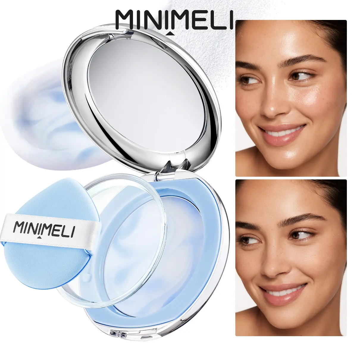 MINIMELI Ultimate Blurring Filter Setting Balm Powder - 24-HR Shine Control,Pore-Minimizing,All-Day Wear,Water & Sweat Resistant,SPF30 PA+++,No Extra Visible Powder Laye