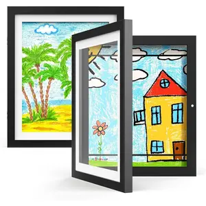 Art Frame, Replaceable Front Opening Art Frame, Wooden Frame, Art Display Storage Frame for Wall, Home Decor Supplies for Living Room Bedroom, Photo, Home Decoration