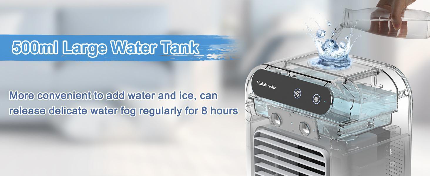 Portable Air Conditioners, 3-In-1 Cooling Fan with 2-Speed Mist Fan, mini Air Cooler for Traveling, Office, Living Room, Bedroom Portable Air Conditioners, 3-In-1 Cooling Fan with 2-Speed Mist Fan, mini Air Cooler for Traveling, Office, Living Room, Bedroom