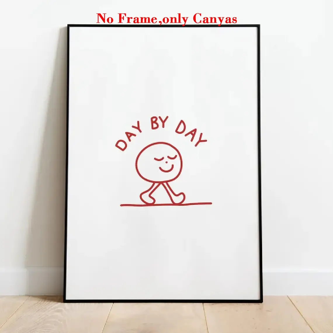 1 pc, wall art, vintage poster, day by day, white art print, vintage prints, vintage letters print, stylish simple good vibe canvas painting, living room, bedroom Modern Home Decor, Decoration, gift for friends, housewarming gift, frameless