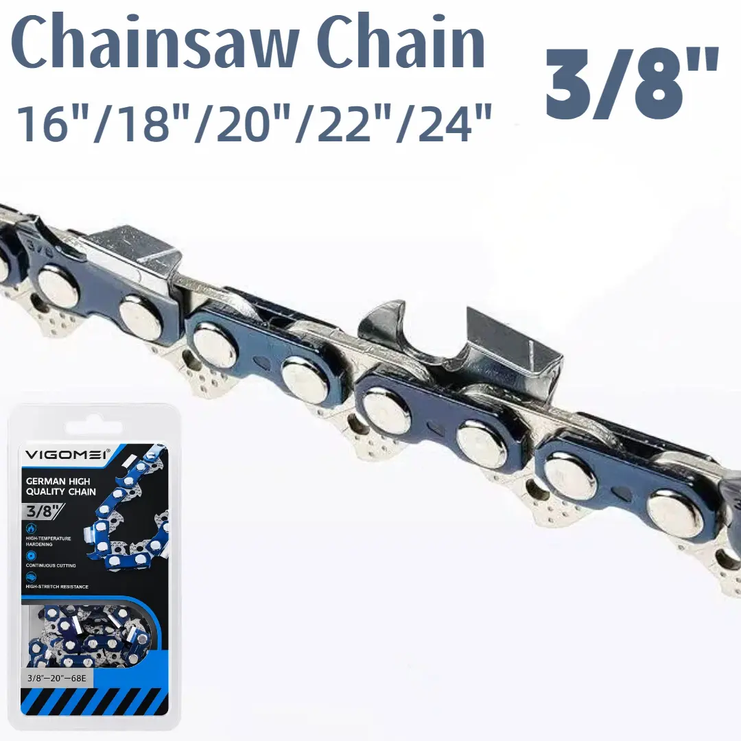 3PCS Heavy Duty Full Chisel Chainsaw Chain Replacement, Wide Chip Clearance Power Tool Accessory for Outdoor Tree Cutting, Firewood Processing