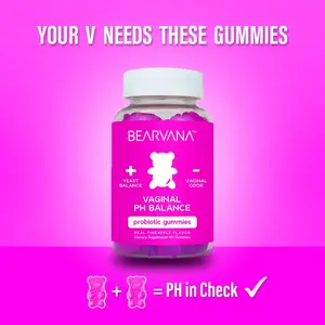 NEW BEARVANA PH Balance Gummies - Women's Real Pineapple Flavored Vaginal Supplement - One Month Supply - Probiotics Edible Dietary Healthcare Vitamins - Optimum Fitness