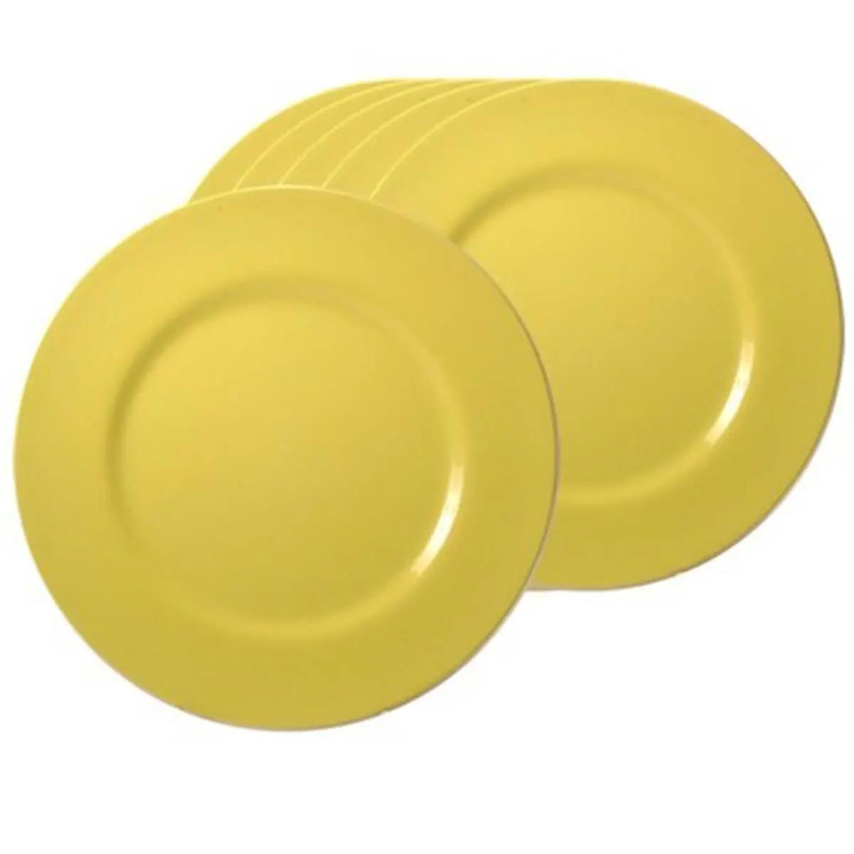 212 MAIN Sturdy 6-Pieces Melamine Salad Plate Set - Reston Lloyd 72201 Solid Lemon Design Kitchen Tableware