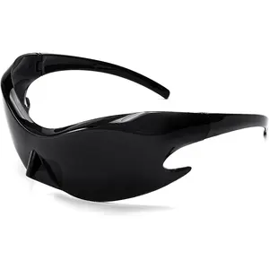 EyeconicFinds Futuristic Sunglasses, Stylish Alien-inspired Y2K Wraparound Style for Men and Women, Travel Accessory, Influencer Style, B4135