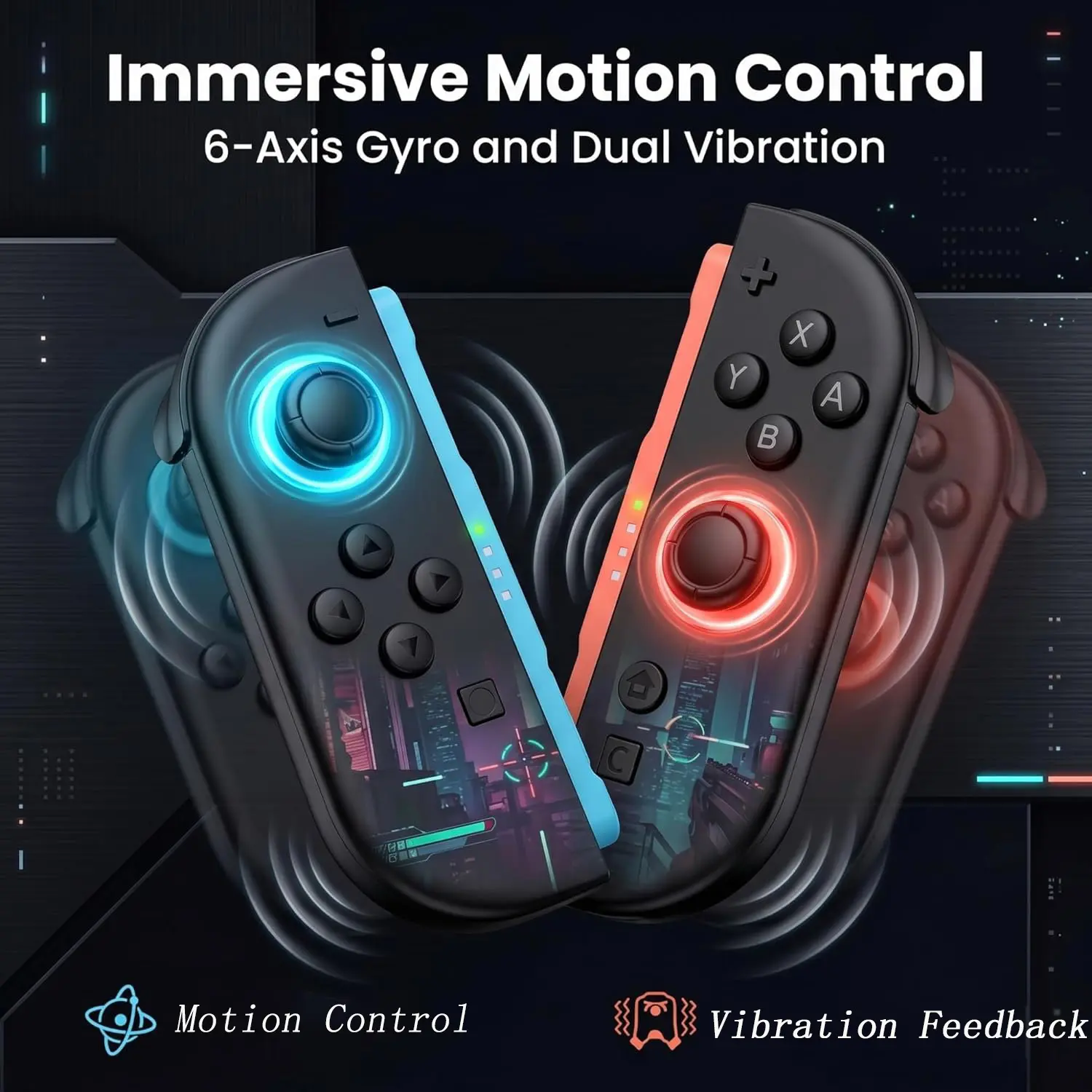 Controller for Switch 2 Controller,L/R Controllers Support Motion Control/Wake-up/Dual Vibration/Screenshot Wireless