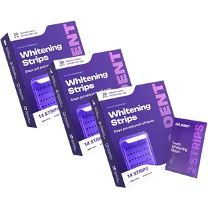 3 x DRDENT Purple Teeth Whitening Strips - 7 Whitening Sessions - Safe for Enamel - Non Sensitive Teeth Whitening - Peroxide-Free