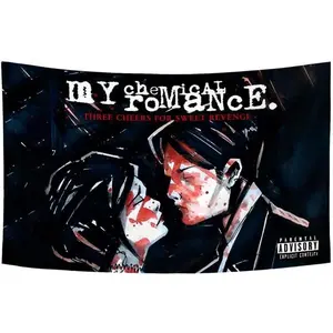 My Chemical Romance Velvet Peach Durable Decorative Tapestry Flag, 3x5 FT Home Decor Supplies, Room Decor for Teen Bedrooms, Poster-Style Light Decoration Item