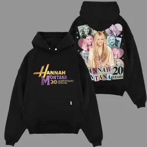 Hannah Montana 20th Anniversary v4 Unisex Oversized Premium Cotton Hoodie Sweater T-Shirt, The Miley Hoodie Sweater T-Shirt , Vintage Music Merch Sweatshirt Hoodie T-Shirt, Retro 90s Pop Style, New Album Gift For Fans 5EW