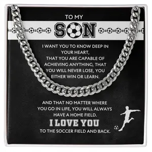 Soccer Necklace, Son Necklace From Mom, Gold Chain For Boys, To My Son Necklace, Gifts For Son, Teenage Boy Chains
