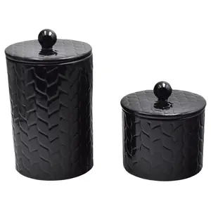 Temp-tations Carved Willow 1-qt and 2-qt Lidded Canisters