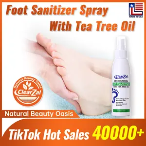 ClearZal Foot Sanitizer Spray with Enriched with tea tree oil, 4-Ounce Bottle,Shoe Deodorizer & Foot Odor Eliminator Spray,Foot Spray and Shoe Odor Eliminator,Contains natural tea tree oil and aloe vera Tinea pedis, fungal infection, burning, itching