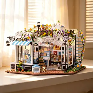 Book Corner Set – Mini House DIY Kit, 3D Wooden Puzzle, Unique Dollhouse Gift, playhouse, Handmade Craft Kit, Home Shelf Decor, Birthday & Christmas Present