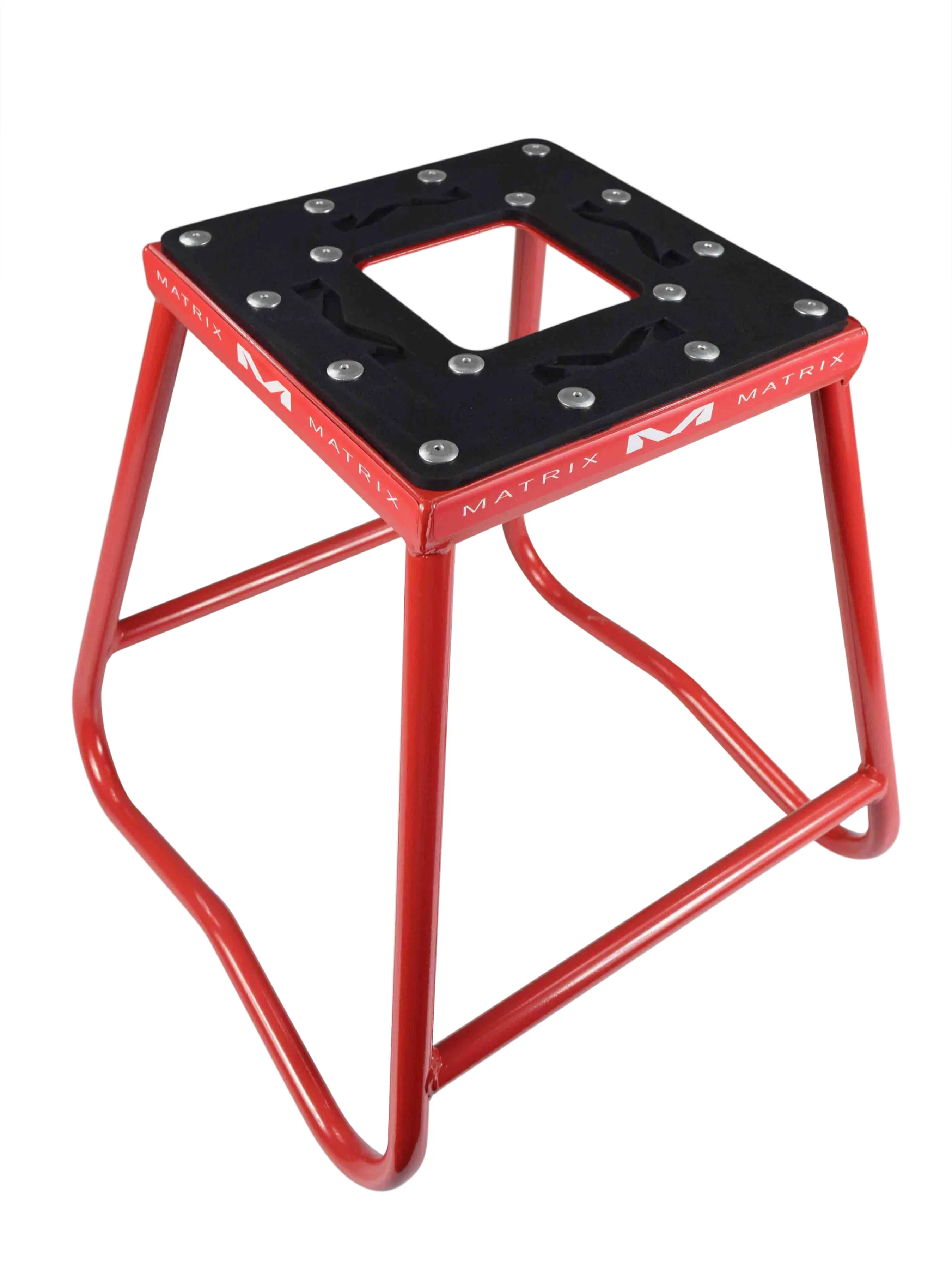 Matrix Concepts C1 Steel Stand w/ Anti-Rock Design for Dirt Bikes and Racing Bikes (Red), Bike Rack