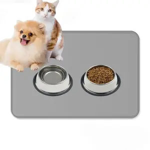 Waterproof Pet Feeding Mat with BPA Free and High Raised Edges, Dogs Cats Food Mats for Messy Drinkers to Prevent Spill and Protect Floors, perfect pet feeding solution
